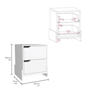 DB Luss Table de chevet en bois massif Armoire de chevet à 2 tiroirs Design moderne antique de luxe pour appartement ou hôpital - Product Image 3