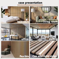 Panneau acoustique en MDF, grille insonorisante, panneau mural décoratif en lattes de bois, adapté à une utilisation en intérieur et dans les cafés