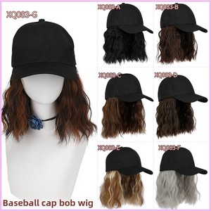 Gorra <span class=keywords><strong>de</strong></span> Béisbol con Peluca Integrada para Mujer, Estilo Bobo, Cabello Corto y Rizado, para Todas las Temporadas, Nueva Llegada, en Stock, Venta al Por Mayor - Product Image 4
