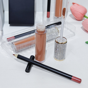 Kit de crayons rouge à lèvres liquide <span class=keywords><strong>2</strong></span> <span class=keywords><strong>en</strong></span> <span class=keywords><strong>1</strong></span> de marque privée, ensemble de brillant à lèvres mat longue durée de luxe avec emballage noir - Product Image 3