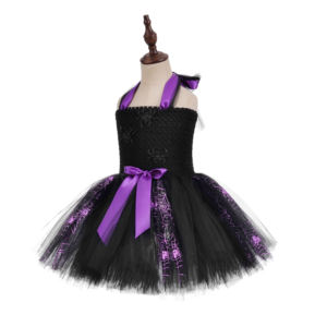 Directo <span class=keywords><strong>de</strong></span> fábrica al por mayor niños niña tutú falda vestido Halloween púrpura <span class=keywords><strong>bruja</strong></span> disfraz - Product Image 3
