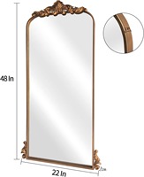 Miroir mural pleine longueur en fer doré de style baroque français, pour salon, chambre et salle de bain, miroir mural HD anti-explosion