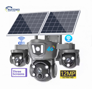 Telecamera di Sicurezza Esterna V380 Pro con Doppia Alimentazione Solare, Rete 4G, 3 Obiettivi, Basso Consumo, Wireless, PTZ, Compatibile con Cloud, Rilevamento Movimento - Product Image 1