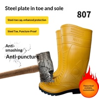 Bottes de pluie montantes universelles pour hommes, à embout d'acier, fournies par le fabricant – Résistantes à l'usure, anti-perforation, en PVC mat