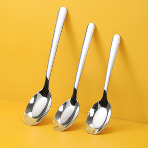 Cuchara plana de mango largo de acero inoxidable 304 fabricada en fábrica para uso doméstico y en restaurantes. - Product Image 2