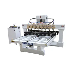 multi spindles 8 heads rotary 4axis 3d cnc machine wood carving woodworking cnc router machinery