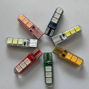 Auto Voiture Led Lumière T10 5050 6smd Led Lumière Multi Couleurs Changeantes Lampe Couleur Différente Rouge Vert Blanc rose Jaune - Product Image 1
