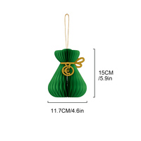 Décorations suspendues en papier nid d'abeille 3D vert, magnétiques et réutilisables, pour la Saint-Patrick 2026 et Pâques, avec trèfle, mouton et porte-monnaie, style irlandais