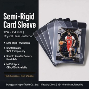 Porte-cartes semi-rigide FX 124x84mm en PVC transparent, avec chargement par le haut, pour cartes de sport à échanger, soumission de gradation PSA BGS SGC - Product Image 1