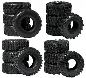 Комплект из 4 шин для радиоуправляемых краулеров 1,3 дюйма с поролоновыми вставками для Axial SCX24, Traxxas TRX4M и радиоуправляемых машин масштаба 1/18, 1/24 - Product Image 1