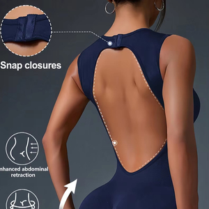Mono Deportivo Transpirable para Mujer, Ropa Deportiva sin Espalda, Mono de <span class=keywords><strong>Yoga</strong></span> Ajustado de Spandex/Nylon - Product Image 1