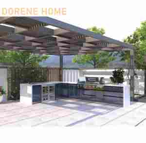 Alüminyum çerçeve ile <span class=keywords><strong>2026</strong></span> DORENE Modern stil L şekli komple açık barbekü mutfak - Product Image 3