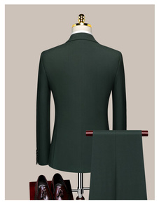 Tailleur boutique hommes britannique <span class=keywords><strong>anglais</strong></span> marié robe de soirée de mariage affaires décontracté personnalisé Double boutonnage plissé respirant <span class=keywords><strong>vert</strong></span> foncé - Product Image 2