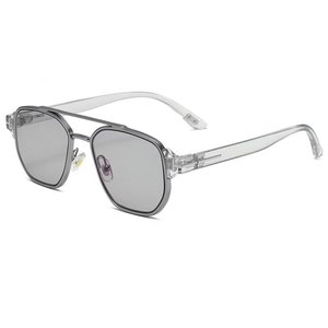 Gafas de Sol 2026 de Moda, Montura Metálica Cuadrada de Doble Barra, Protección UV400, Estilo Europeo Americano, Lujo Ligero para Hombre - Product Image 6