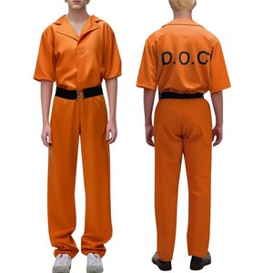 Disfraz de Prisionero, Traje de Cosplay para Halloween, Carnaval, Unisex, Naranja, Disfraz de <span class=keywords><strong>Recluso</strong></span> - Product Image 2