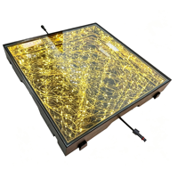 Panneau de verre trempé transparent personnalisable à effet 3D, éclairage LED étoilé, piste de danse pour scène de mariage et de fête
