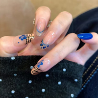 Nuevas Puntas de Uñas Postizas 3D en Relieve de Alta Gama, Pre-fabricadas, Largas, Cuadradas, Elegantes, Blanqueadoras y Usables