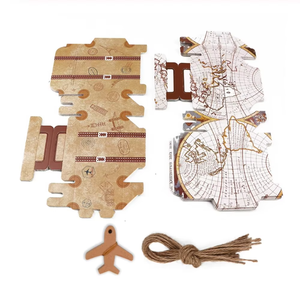 Mini boîtes en papier pliables jetables en forme de valise vintage pour bonbons, friandises, étiquettes, cadeaux de fête, emballage cadeau avec pelliculage brillant - Product Image 5