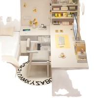 Bureau d'angle multifonctionnel intégré avec tiroir, bureau d'ordinateur modulaire peu encombrant, table d'écriture pour la maison, la chambre, le bureau des étudiants