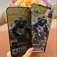 Film protecteur d'écran anti-espion ESD Black King Kong pour iPhone 11 13 15 Pro Max, protection d'écran en verre trempé pour la confidentialité