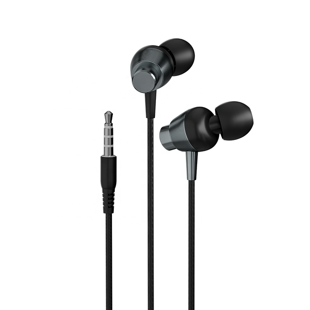 Maimi Wholesale Wire Control Headphone with Mic ABS+aluminum Alloy Wired Earbuds Gaming 3.5MM Music In-ear Wired Earphones