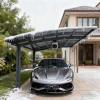 Abri de voiture extérieur moderne, isolé, résistant aux intempéries, de haute qualité et luxueux, avec toit en polycarbonate et structure en aluminium, garantie 10 ans