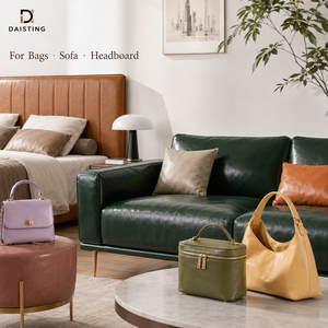 Tissu en cuir PU brillant effet huile cirée, avec envers en faux daim, matière synthétique végétalienne pour sacs, canapés, têtes de lit, revêtements, rouleaux en gros - Product Image 2