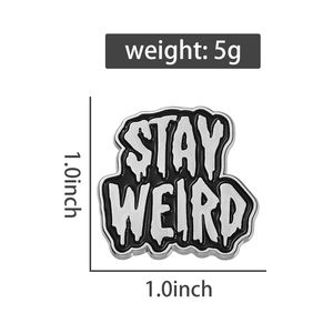 Stay Weird esmalte Pins gótico Punk corazón broches decorativos mochila solapa insignia Halloween joyería regalo al por mayor - Product Image 6