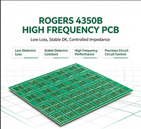 Circuit imprimé Rogers 4350B à 2 couches, haute fréquence, DK 3.48, faible perte, impédance contrôlée, RF micro-ondes, haute vitesse, ENIG