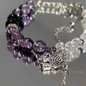 Pulsera de cuentas de cristal moradas con diseño de mascarada de zorro y cuentas de palomitas de maíz Sweet Fantasy, joyería de cuentas para mujer, pulseras de cristal para niñas - Product Image 3
