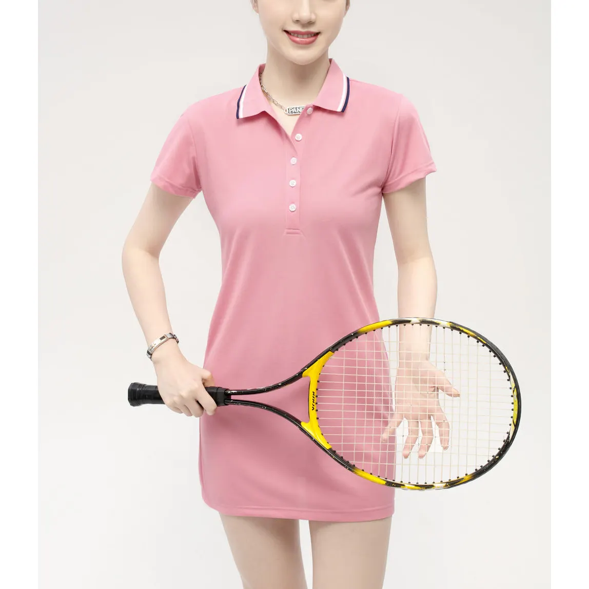 Wholesales cotton short sleeve blank plain womens Custom designed Logo golf polo dress custom printing polo dress