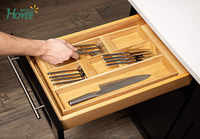 Organisateur de Tiroir De Cuisine en bambou pour les Gadgets ou Outils Angle Unique Diviseur Plus Bac À Compartiments