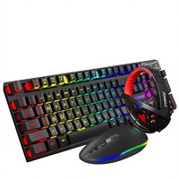 Clavier de jeu non mécanique Q809, filaire USB, ensemble quatre pièces avec souris et casque, rétroéclairage, DPI 1000