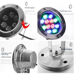 ไฟสระว่ายน้ำ LED RGBW IP68 กันน้ำ ตัวเรือนสแตนเลส พร้อมรีโมทคอนโทรล ชิป Cob แสงขาว 5000K 120lm/w CRI90 DC12V ใช้งานได้นาน 30000 ชั่วโมง - Product Image 5