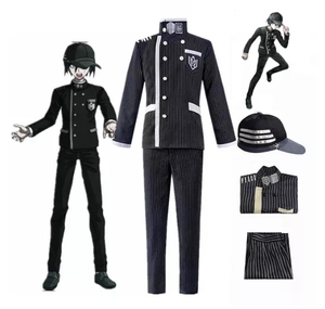 อะนิเมะ <span class=keywords><strong>Danganronpa</strong></span> <span class=keywords><strong>V3</strong></span> Saihara Shuichi ชุดเครื่องแบบนักสืบหมวกผู้ชายชุดคอสเพลย์เต็มชุด - Product Image 1