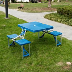 Tavolo per feste da campeggio all'aperto per 4 valigie portatili Set tavolo e sedie da esterno in alluminio - Product Image 6