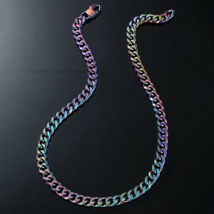 Simple Titanium Steel Necklace, Street Hip Hop Hipster Side <b>Cuban</b> <b>Chain</b> Jewelry Tanjing Fashion Lijing Necklace - Product Image 3