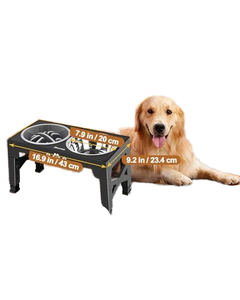 Tempat makan hewan peliharaan, tinggi dapat diatur Stainless Steel mangkuk makanan lambat perlindungan leher ditinggikan mangkuk ganda berdiri 4L kotak Solid mangkuk anjing kucing - Product Image 2