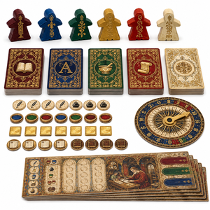 <span class=keywords><strong>Jeu</strong></span> de société de stratégie personnalisé, manuscrit médiéval illuminé, Scriptorium, livre en carton pliable, éducatif, héritage, 2-6 joueurs - Product Image 2
