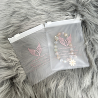 Kantong Kemasan Perhiasan Kecil Berkualitas Tinggi, Custom, untuk Gelang, Mini, Berbahan Plastik PVC Ziplock dengan Logo Cetak, Kantong Zipper Buram