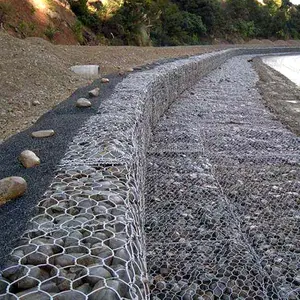 Kotak Gabion 2X1X1M Kualitas Tinggi Bahan Galvanis Hot Dipped Gabion Dinding Penahan Sangkar Batu