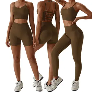 Logotipo personalizado Womens Sportswear Workout Set Respirável Soft Gym Vestuário Yoga Fitness Wear