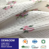 Nouveau Tissu Tricoté Floral Très Élastique, 100% Fibre de Polyester, 350 GSM, Antistatique, pour Vêtements, Accessoires et Textiles