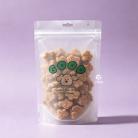 Sachets personnalisés pour aliments pour animaux de compagnie, fabriqués aux États-Unis, 100g, 250g, 500g, sachets autoportants aluminisés avec fenêtre pour friandises lyophilisées pour chiens et collations pour chats