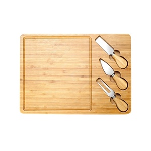 Tabla de Quesos de Madera Natural con Forma de Hoja, Juego de 3 Cuchillos de Acero Inoxidable, Almacenamiento Oculto, Apta para Lavavajillas, Solo Lavado a Mano - Cocina del Hogar - Product Image 2
