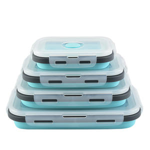Nuovo prodotto 3/4 pz in Silicone scatola <span class=keywords><strong>per</strong></span> alimenti pieghevole contenitore <span class=keywords><strong>per</strong></span> alimenti <span class=keywords><strong>Set</strong></span> Eco Friendly Bento Lunch Box <span class=keywords><strong>per</strong></span> esterni - Product Image 5