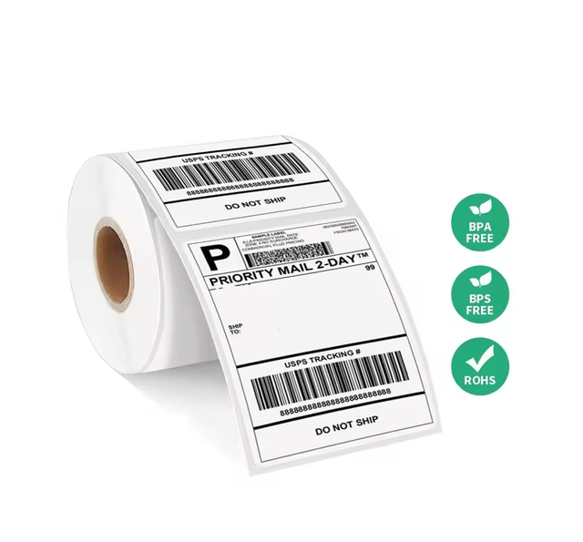 A6 Waterproof Direct Thermal Shipping Label 100x150 White Adhesive Roll Waybill Printing 4x6 Thermal Sticker for Express