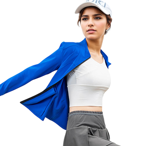 Sudadera con capucha de protección solar Quick Dry Soft Shell UPF50 para entrenamiento de gimnasia y ropa para todas las estaciones por damas - Product Image 3