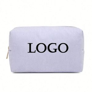 Sac de voyage en velours côtelé de haute qualité, grande capacité, avec fermeture éclair, couleur unie, pour cosmétiques et maquillage – Offre spéciale - Product Image 2