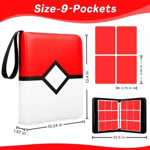 Classeur de cartes pour cartes TCG, 4 pouces, rouge, avec 4 poches, étui de rangement portable pour jeux de cartes à collectionner - Product Image 3